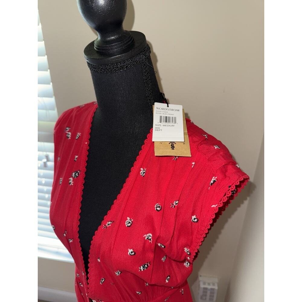 Nordstrom Red Floral Midi Dress - Picture 4 of 6